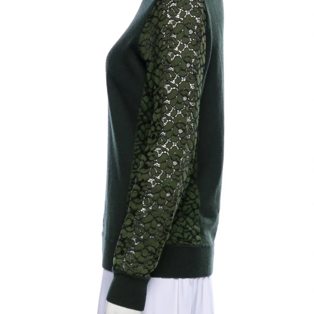 Tory Burch wool lace crew neck sweater - Picture 2 of 6